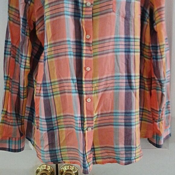 Old Navy Plaid A Carreaux long sleeve button down shirt Sz XXL NWOT - Picture 2 of 5